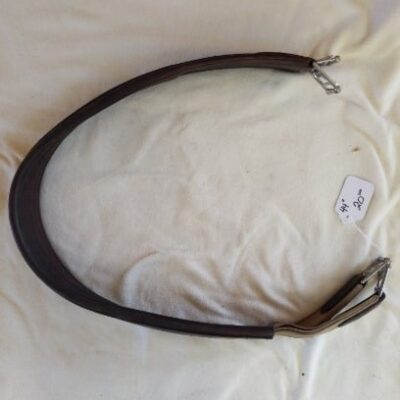 Dark Brown Leather 44" Girth with Elastic Side