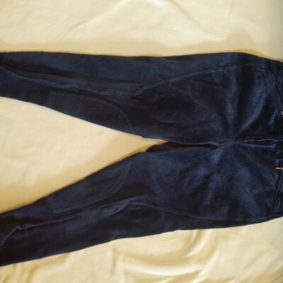 Navy Corduroy Half Seat Breeches 32