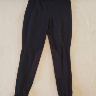 Black Elation Spandex Kids Large Half Seat Breeches