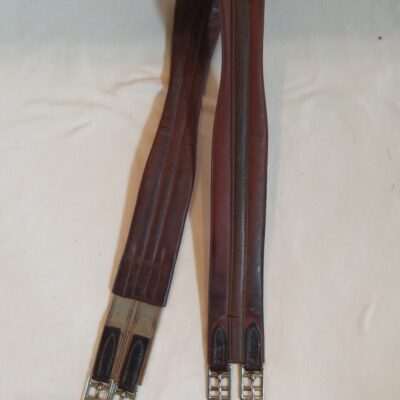 Dark Brown Leather Girth with Elastic 52"