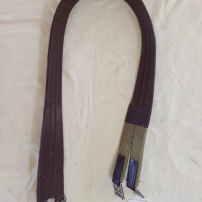 52" Bordeaux Leather Girth w Elastic