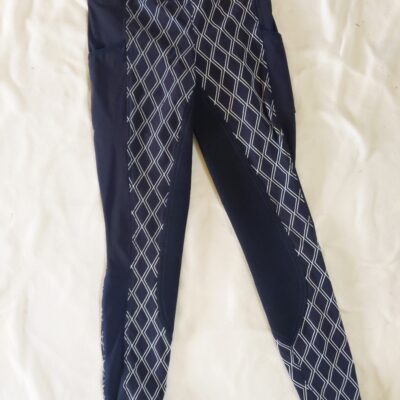 Navy Full Seat Stretch Breeches Patterned 36