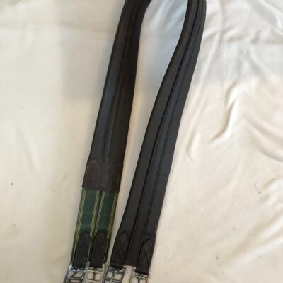 54 inch Dark Brown Leather Girth with Elastic