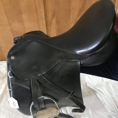 Collegiate Black Leather 17.5” Dressage Saddle with Stirrups