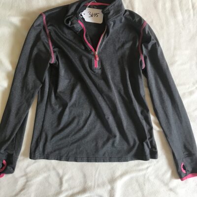 Pink and Grey Long Sleeve Polo Shirt Large Kids