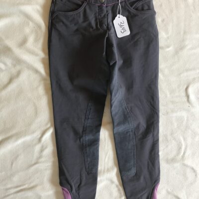 Elation Platinum Pink Lined Grey Full Seat Breeches 24R