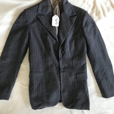 Grey White Pin Striped Show Jacket Size 10