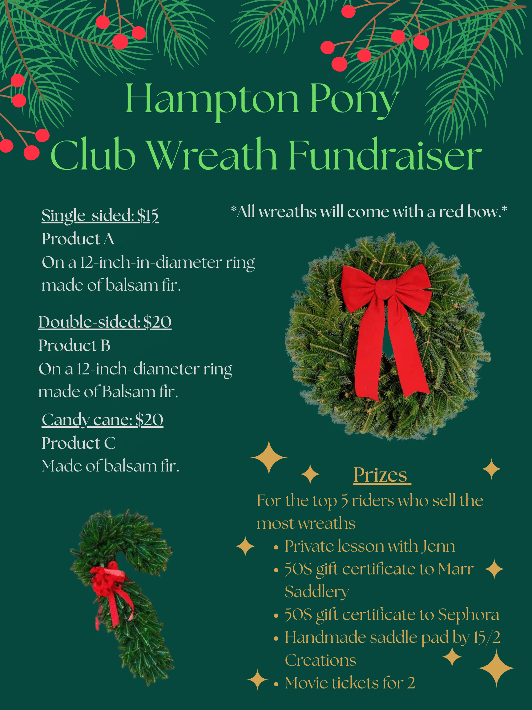 Wreath orders due by October 30 1 2026 wreath fundraiser