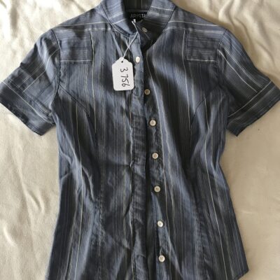 Arista Short Sleeve Blue Pin Striped XS
