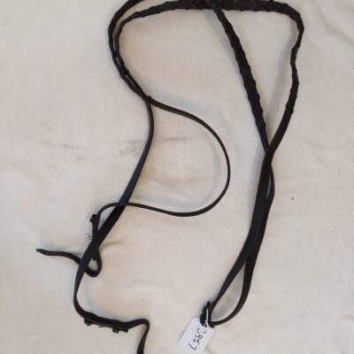 Dark Brown Braided Leather Reins