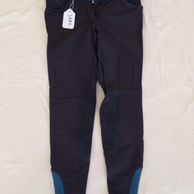 Elation Platinum Full Seat Black and Aqua Breeches 26R