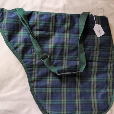 Green and Navy Plaid Saddle Bag