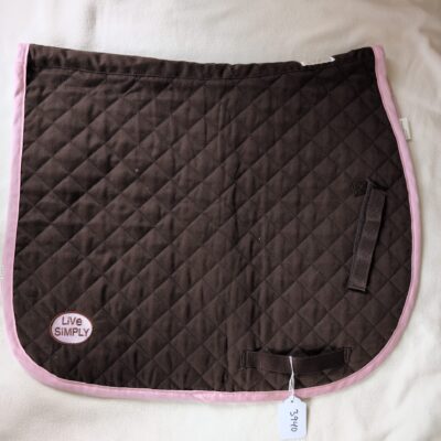 Brown with Pink Trim Live Simply Saddle Pad