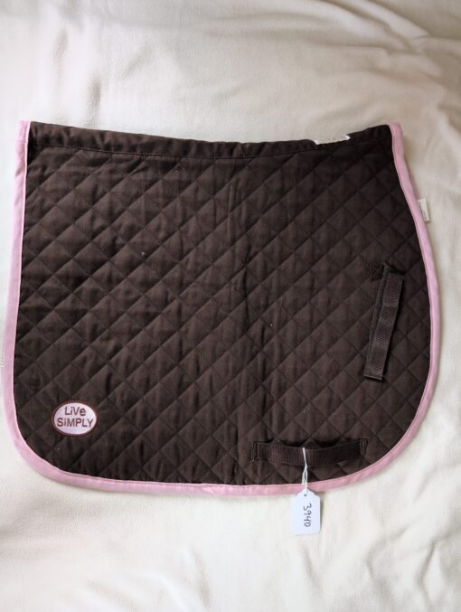 Brown with Pink Trim Live Simply Saddle Pad