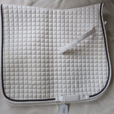Shedrow White with Dark Grey Trimmed Dressage Saddle Pad