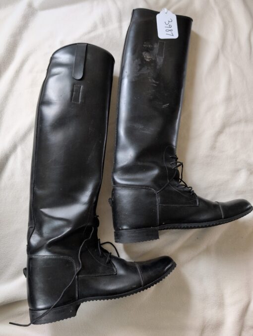 Tall Black Leather Field Riding Boots 6.5