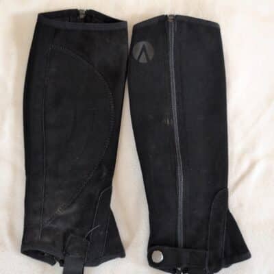 Auken Black Synthetic Half Chaps Small