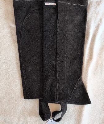 Black Suede Half Chaps Large