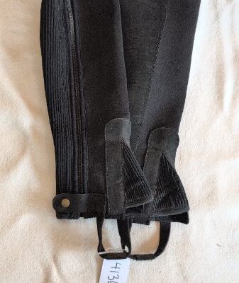 Black Neoprene Half Chaps Large