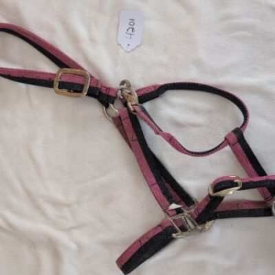 Pink and Black Nylon Halter