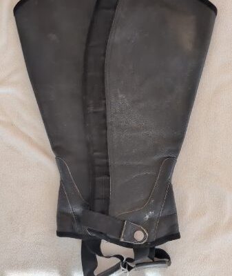Black Leather Half Chaps XL