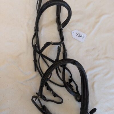 Black Leather Bridle Crank Noseband