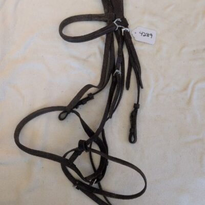 Brown Leather Bridle with Cavesson Noseband and Flash