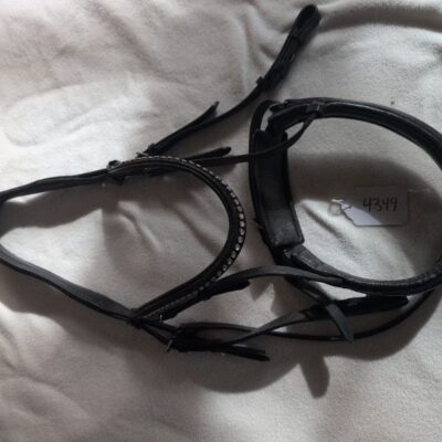 Black Leather Bridle with Jewel Browband