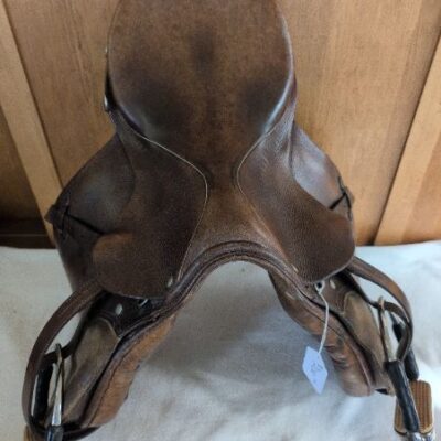 Stuben 17inch Brown Leather Saddle with Stirrups
